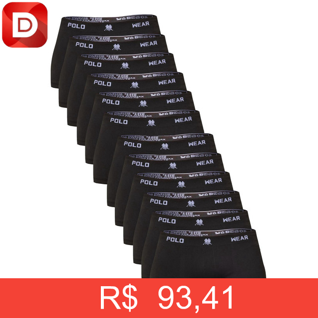 Foto do produto Kit 12 Cuecas Masculina Boxer Microfibra Polo Wear