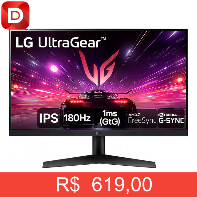 Foto do produto Monitor Gamer LG UltraGear 24” IPS Full HD 180Hz