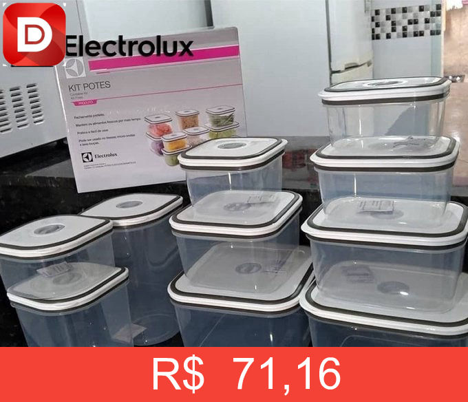 Foto do produto Electrolux Kit Potes de Plástico Hermético