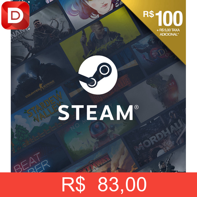 Foto do produto Gift card Steam R$100