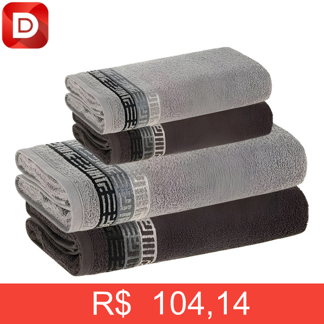 Foto do produto Jogo De Toalhas 4 Pçs Fio Cardado 100% Algodão Bosco Karsten