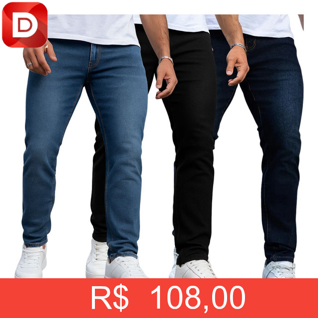 Foto do produto Kit de 3 Calças Jeans Skinny com Lycra