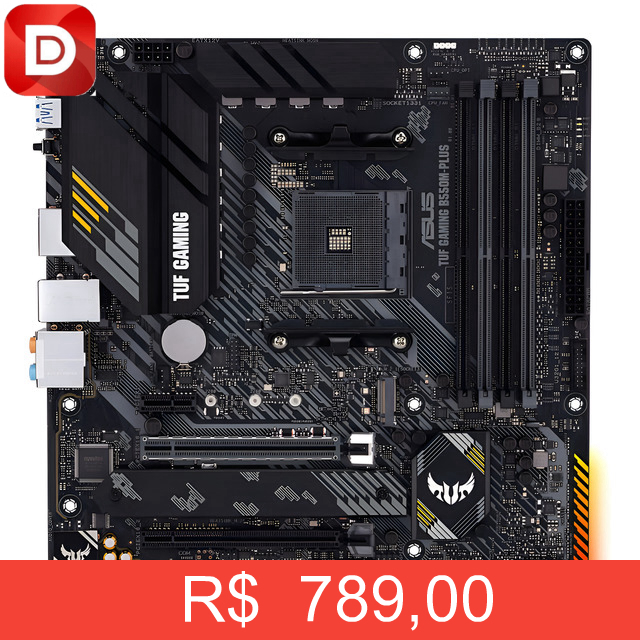 Foto do produto Asus AM4 B550M-Plus TUF Gaming