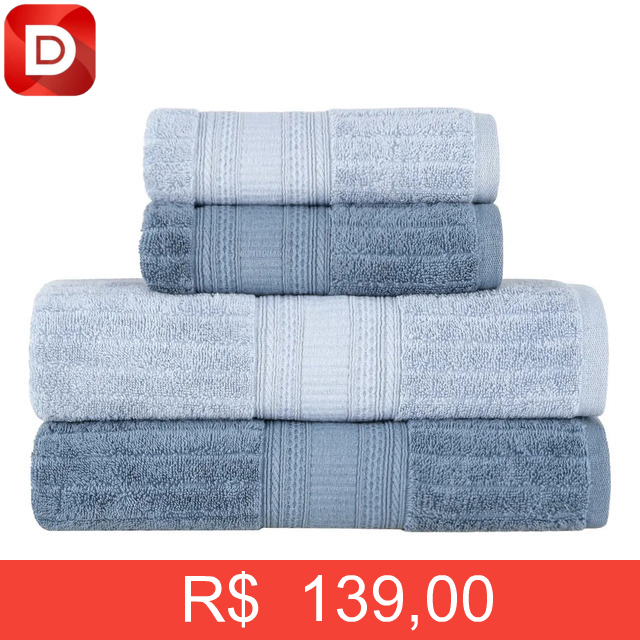 Foto do produto Jogo com 4 Toalhas Buddemeyer Banho Atena