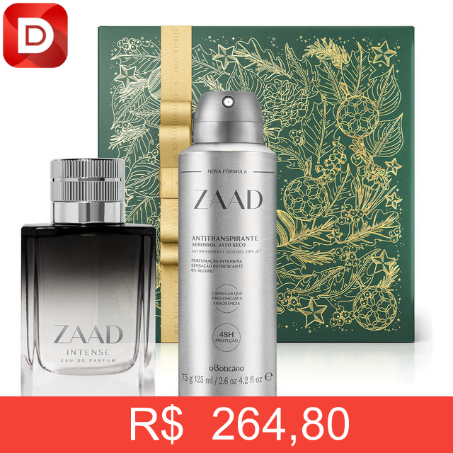 Foto do produto Combo Presente Zaad: Intense 95ml Desodorante Antitranspirante