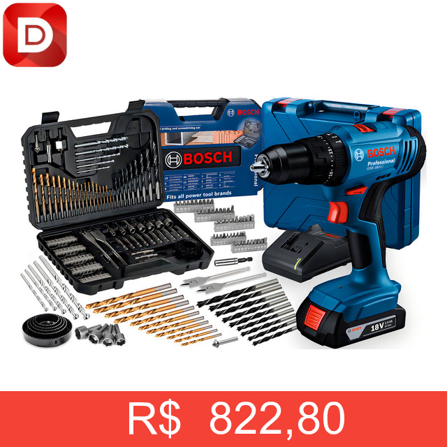 Foto do produto Parafusadeira e Furadeira de Impacto Profissional à Bateria 18v Bosch