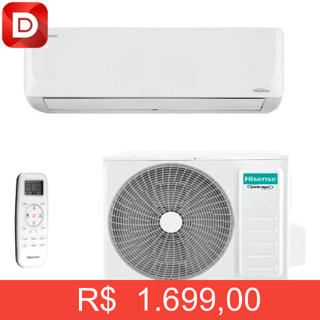 Foto do produto Ar Condicionado Split Hi Wall Inverter R-32 Hisense 12.000 BTUs Frio