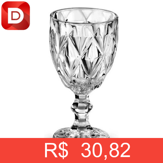 Foto do produto Jogo de Taças Diamond Cristal Vidro