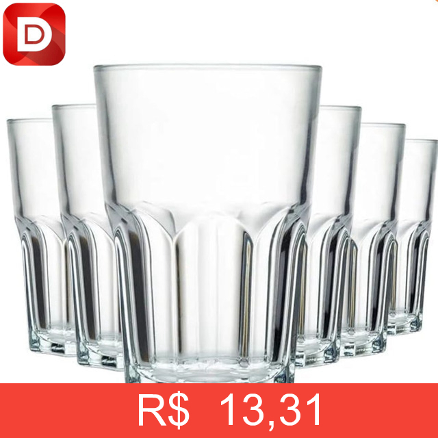 Foto do produto Kit 6 Copos Vidro Grosso