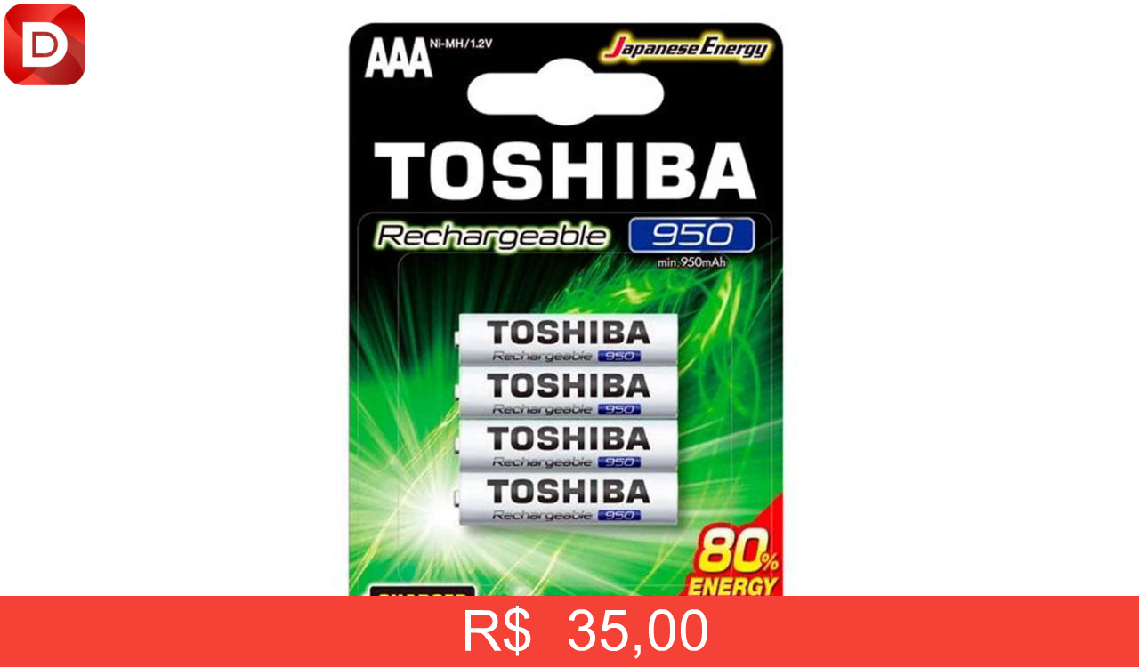 Foto do produto Pilha Recarregável AAA Toshiba