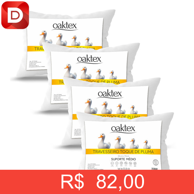 Foto do produto Kit com 4 Travesseiros 50x70 Toque de Pluma