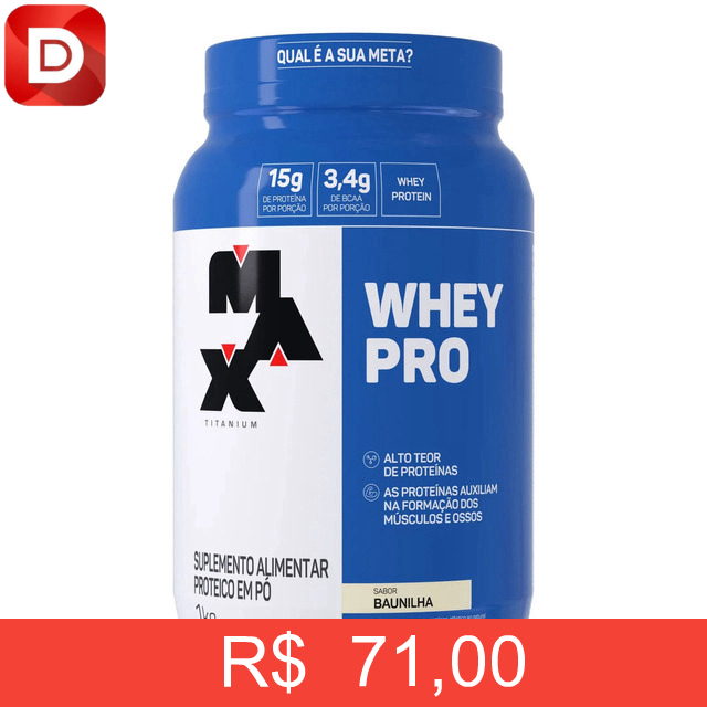 Foto do produto Whey Pro Baunilha Max Titanium Protein Pro