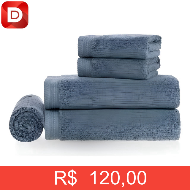 Foto do produto Jogo De Banho 5 Imperial Azul Sereno Karsten