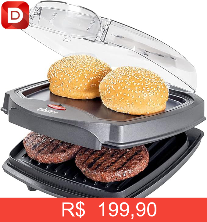 Foto do produto Grill Elétrico Oster Burguer 2 em 1 com Estufa
