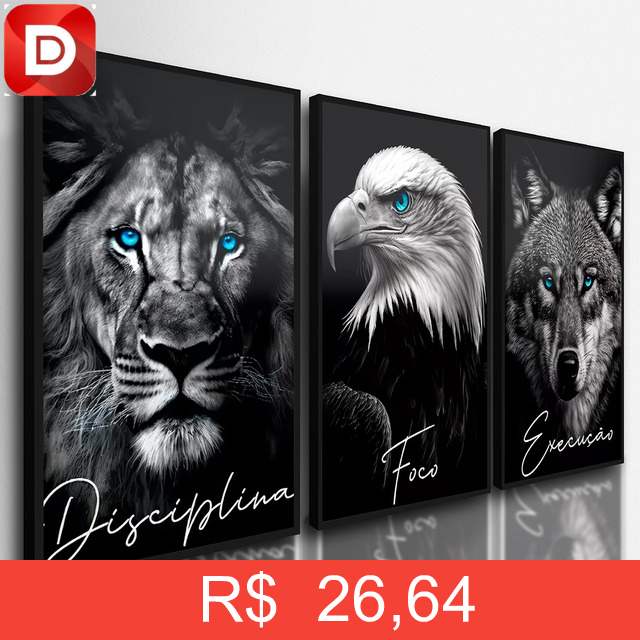 Foto do produto Quadros Decorativos Leão Águia