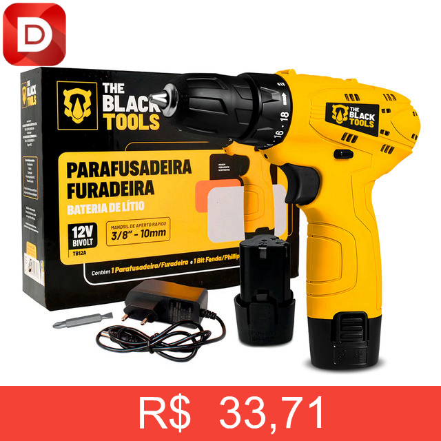 Foto do produto Parafusadeira Furadeira The Black Tools TB12A