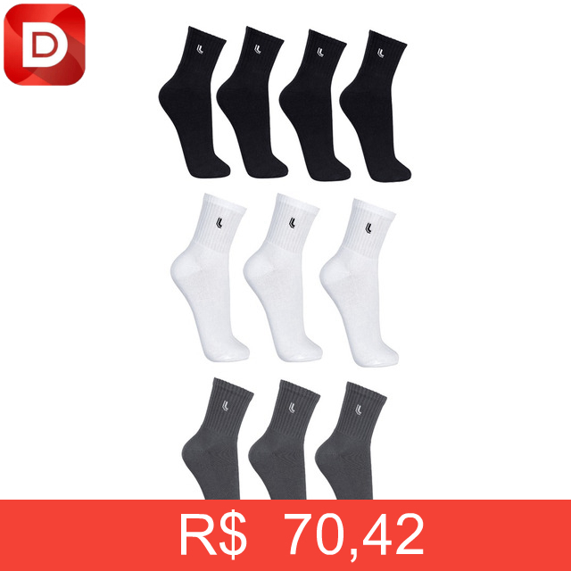 Foto do produto Kit Com 10 Pares De Meia Cano Longo Adulto Lupo