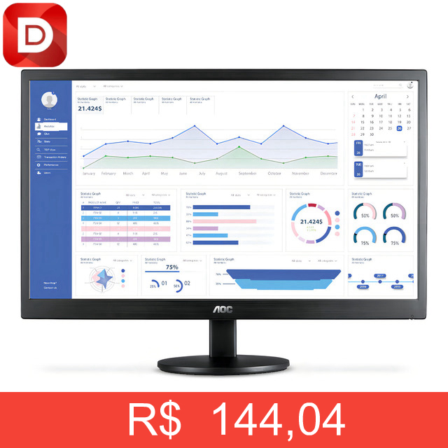 Foto do produto Monitor AOC 18,5