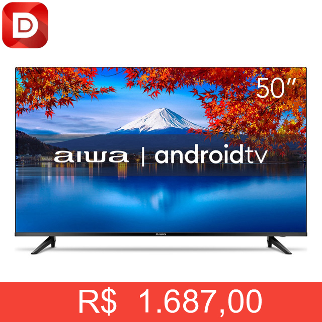Foto do produto Smart TV AIWA 50” Android 4K Borda Ultrafina
