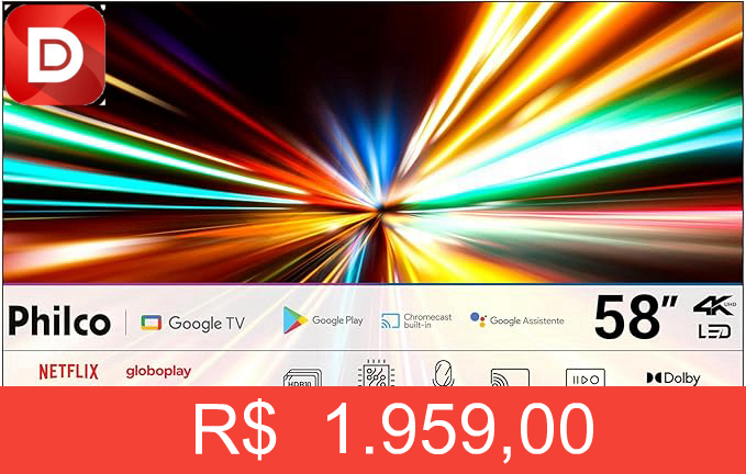 Foto do produto Smart TV 58 Philco LED 4K Google TV HDR10