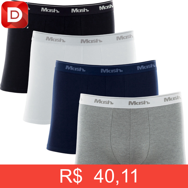 Foto do produto Kit 4 Cuecas Boxer Box Mash Algodão Cotton