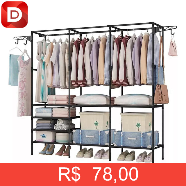 Foto do produto Cabideiro Arara Organizadora de Roupas Closet