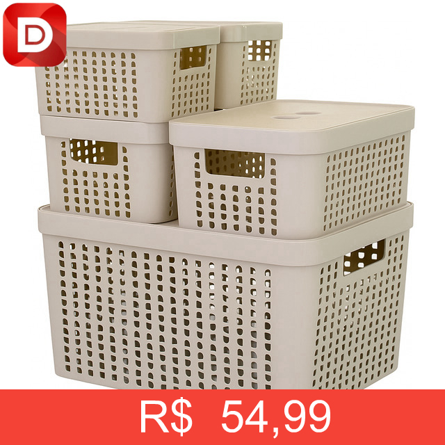 Foto do produto Kit Caixas Organizadoras