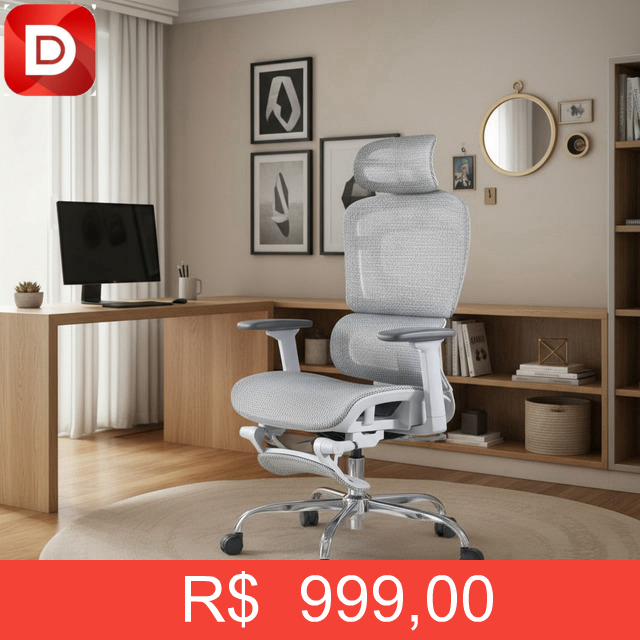 Foto do produto Cadeira De Escritório Ergonômica Luvinco