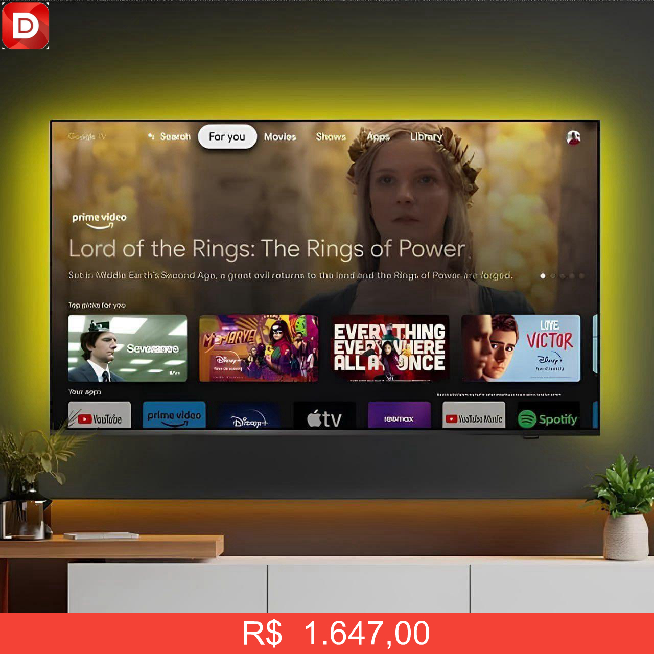 Foto do produto Smart TV Philips Ambilight 50