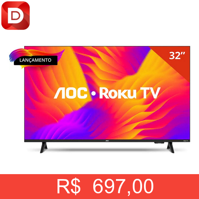 Foto do produto Smart Tv Aoc Dled 32 Wi-fi Roku Tv Quad Core 32s5155/78g