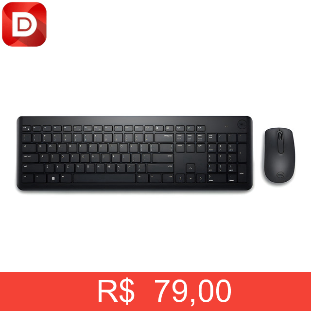 Foto do produto Teclado e Mouse Sem Fio Dell KM3322W