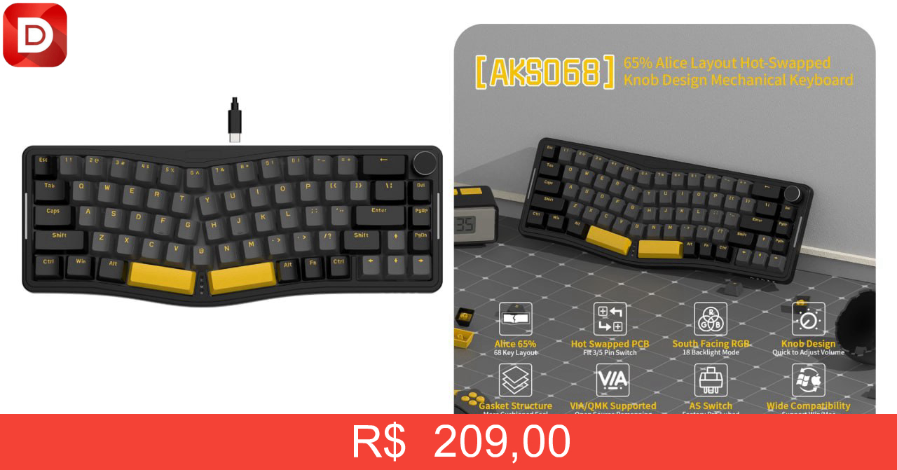 Foto do produto Teclado Mecânico Attack Shark AKS068