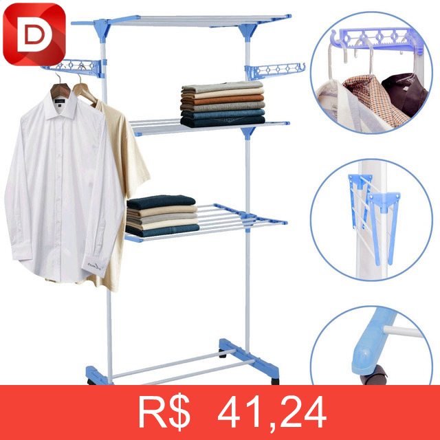 Foto do produto Varal de Chão 3 Andares Dobrável