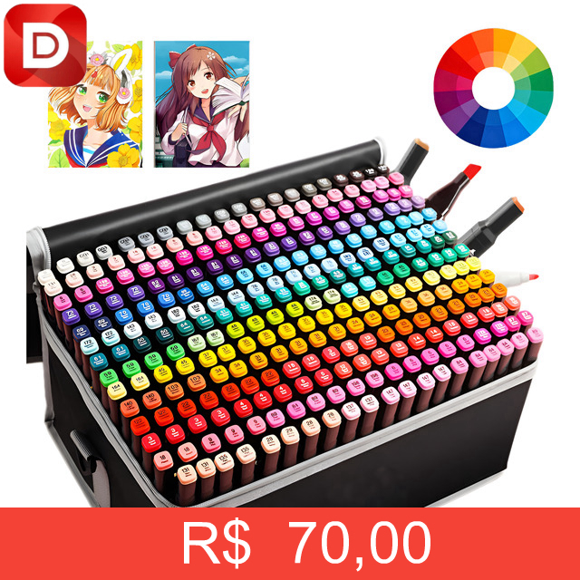 Foto do produto Kit Canetas Marcador 212 Cores Profissional