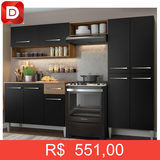 Foto do produto Armário de Cozinha Modulada Completa Compacta