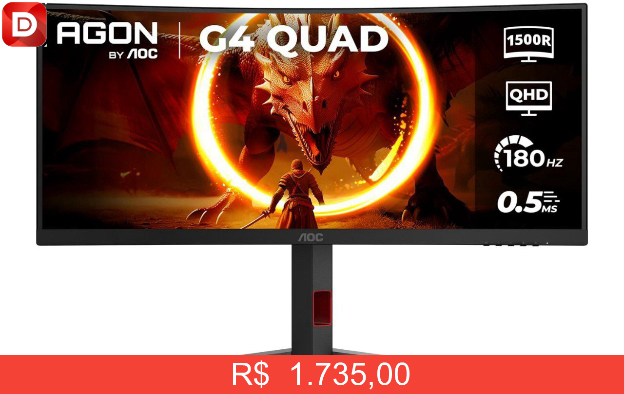 Foto do produto Monitor Gamer Curvo AOC AGON QUAD 34