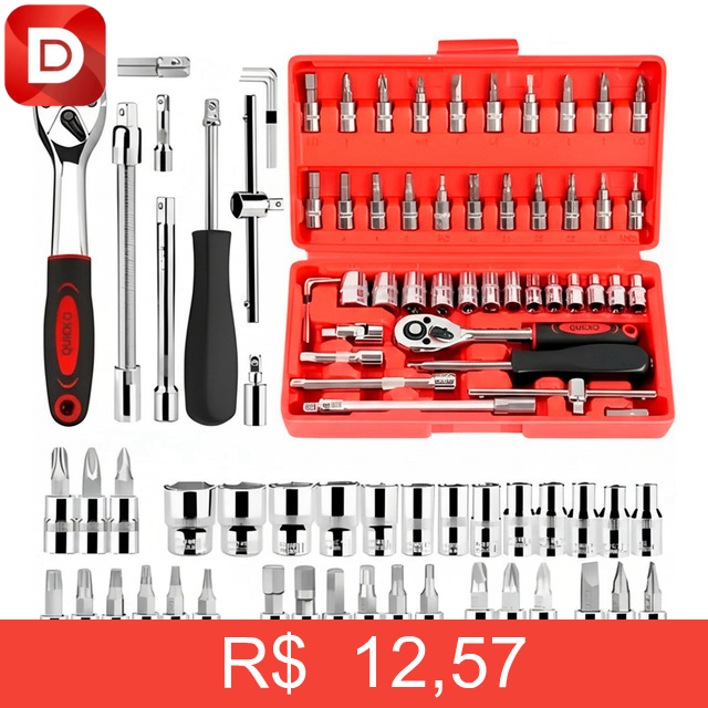 Foto do produto Kit Jogo De Ferramentas Profissional 46 Peças