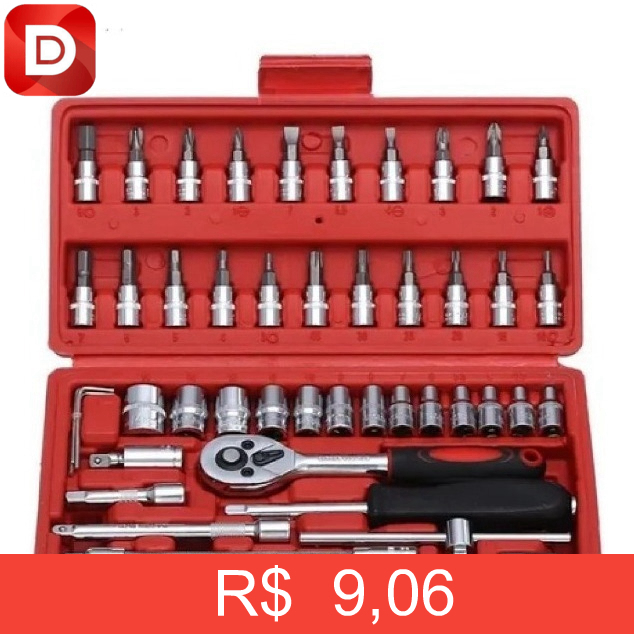 Foto do produto Kit 46 Chave Catraca Jogo De Soquetes Allen Torx