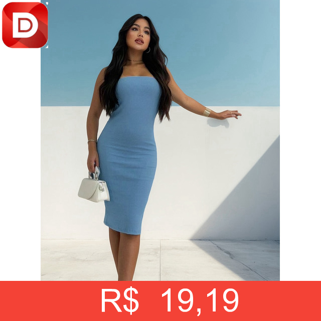 Foto do produto Vestido Midi Tomara Que Caia Canelado