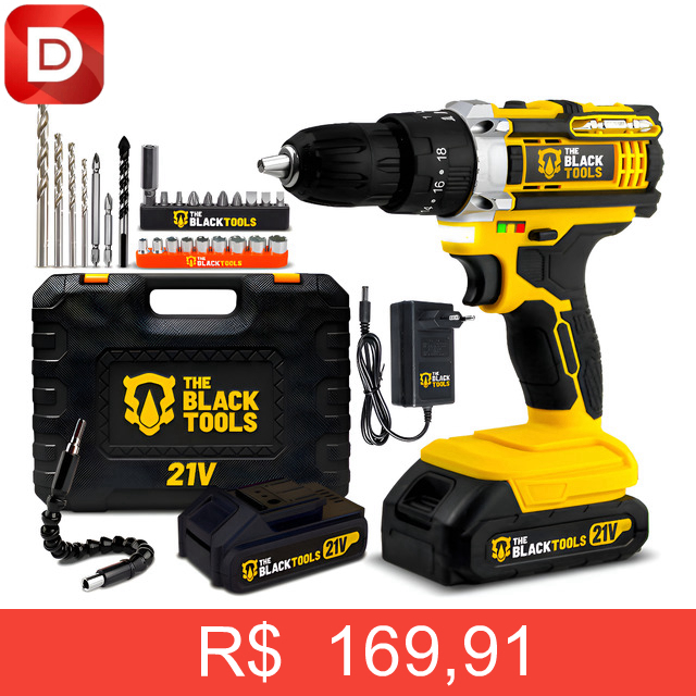 Foto do produto Parafusadeira Furadeira de Impacto The Black Tools