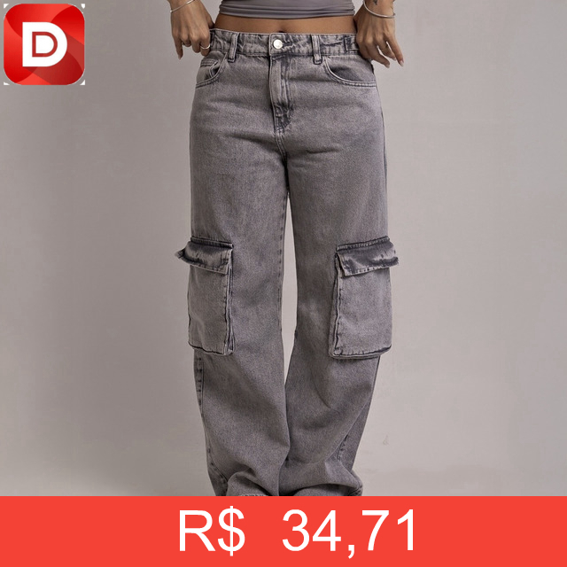 Foto do produto Calça Cargo Jeans Feminina