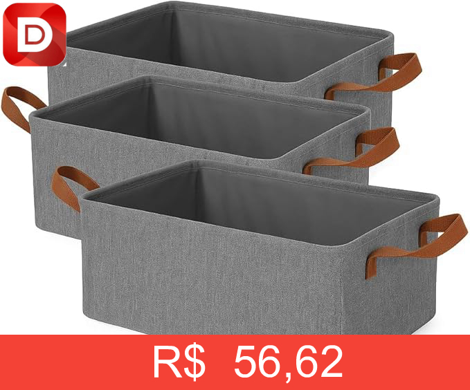 Foto do produto Conjunto de 3 Caixas Organizadoras Dobráveis