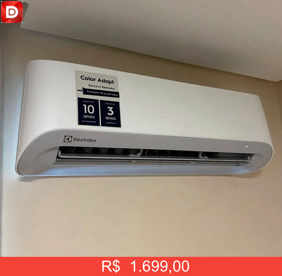 Foto do produto Ar-Condicionado Electrolux Split 9.000 BTUs Color Adapt Inverter