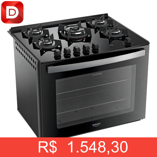 Foto do produto Fogão de Embutir Dako Supreme 5 Bocas