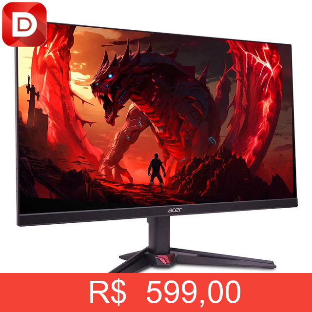 Foto do produto Monitor Gamer Acer Nitro 23.8” Full HD IPS 200 Hz 1ms