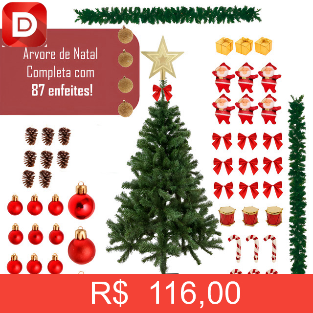 Foto do produto Árvore de Natal Completa Decorada