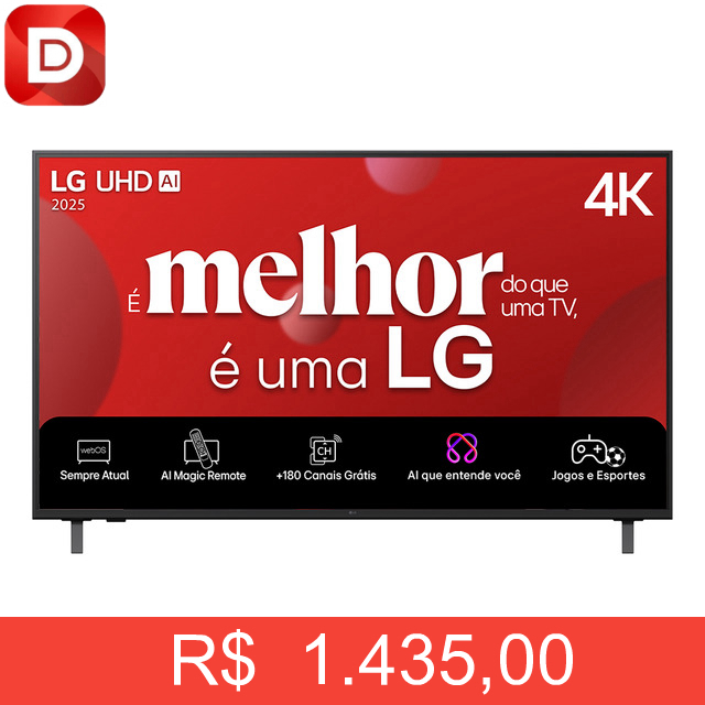 Foto do produto Smart TV 4K 43 LG UHD 43UA85