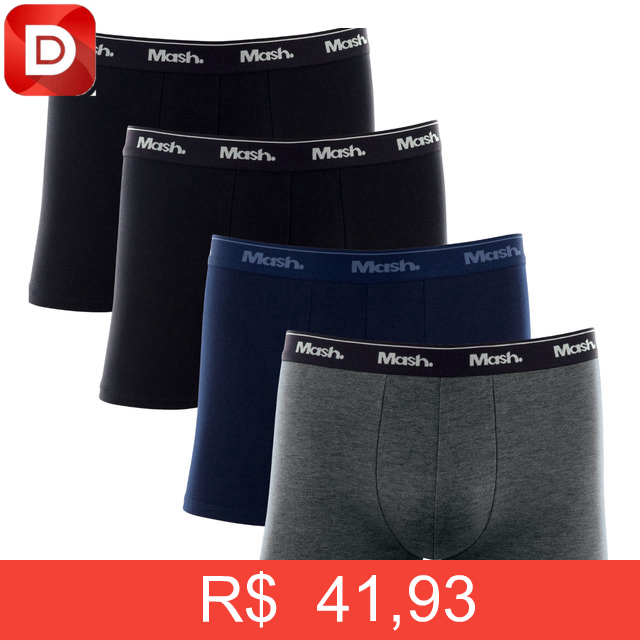 Foto do produto Kit 4 Cuecas Boxer Mash