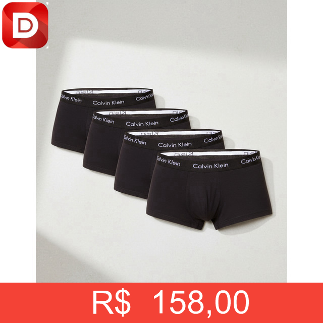 Foto do produto Kit 4 Cuecas Masculinas Boxer Cotton Calvin Klein