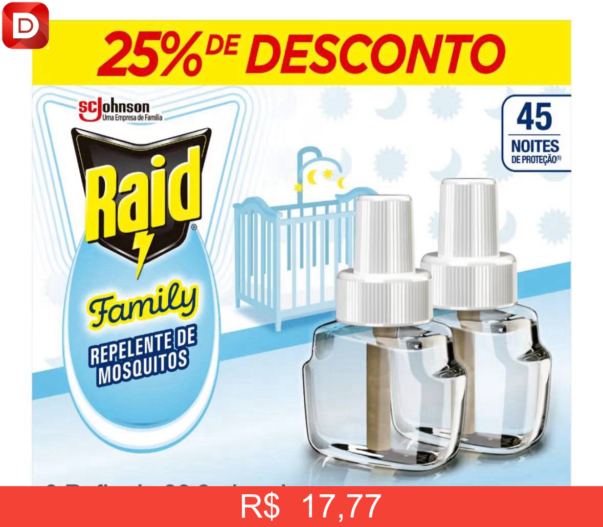 Foto do produto Raid Repelente Eletrico Líquido Family